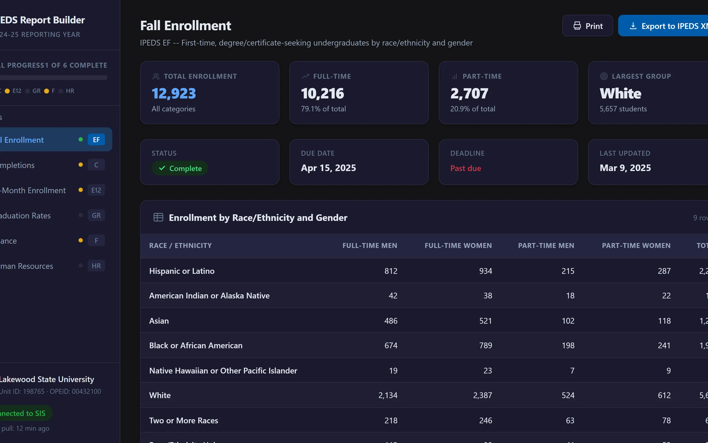 IPEDS report builder automating federal compliance reporting